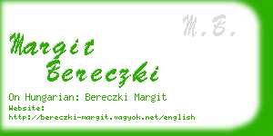 margit bereczki business card